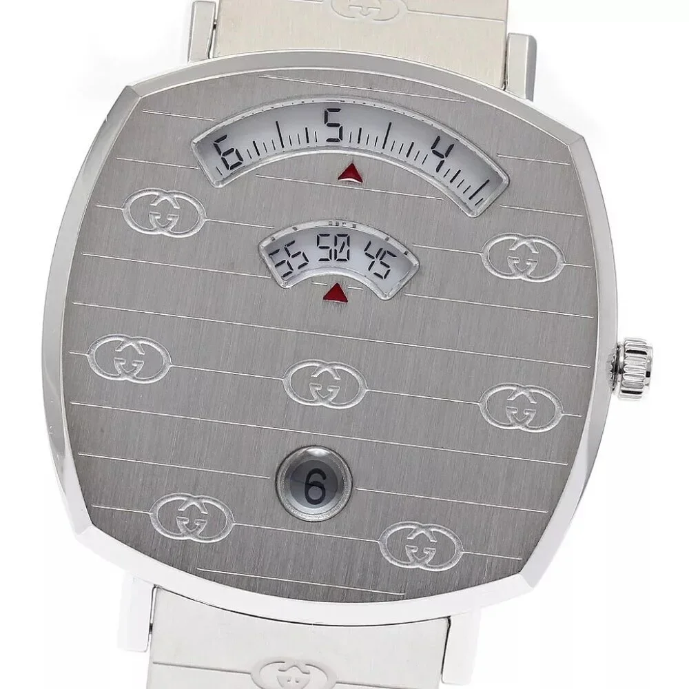 GUCCI Grip watch 157.4/YA157401 Date white Dial Quartz Men's Watch